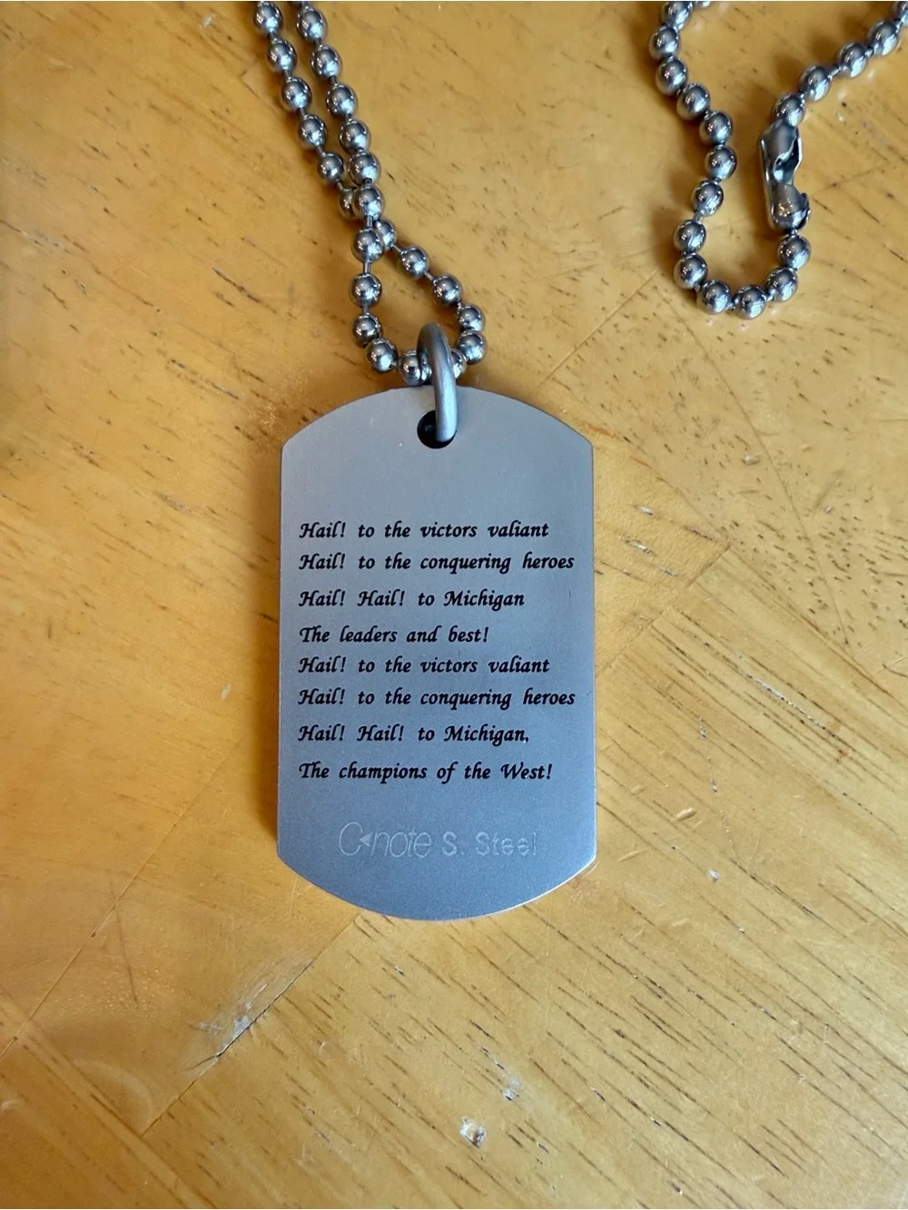 Michigan Wolverines Heavy Stainless Steel Necklace